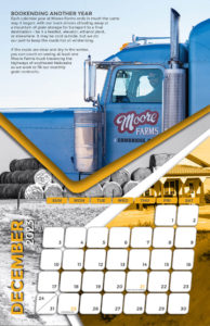 Moore Farms 2023 calendar design December spread
