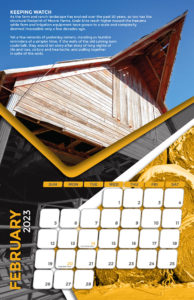 Moore Farms 2023 calendar design February spread