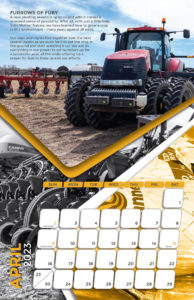 Moore Farms 2023 calendar design April spread