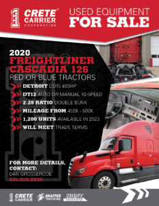 Crete Carrier Corporation used equipment sale flyer