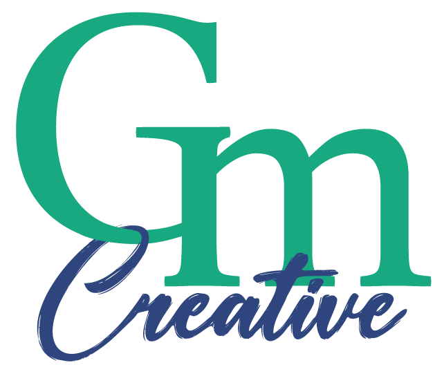 GM Creative logo in two-color blue and green